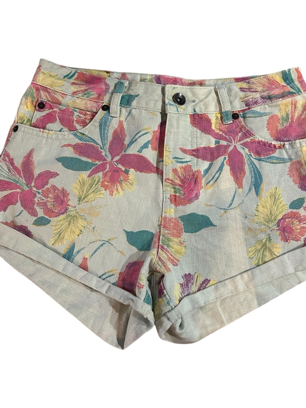 Billabong Floral Print Women’s Shorts - Pink/Yellow